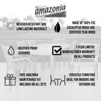 Ensemble de salle à manger d'extérieur Amazonia en bois FSC 7 pièces avec plateau tournant - 7 pièces - 7 pièces