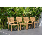 Ensemble de salle à manger d'extérieur Amazonia en bois FSC 7 pièces avec plateau tournant - 7 pièces - 7 pièces