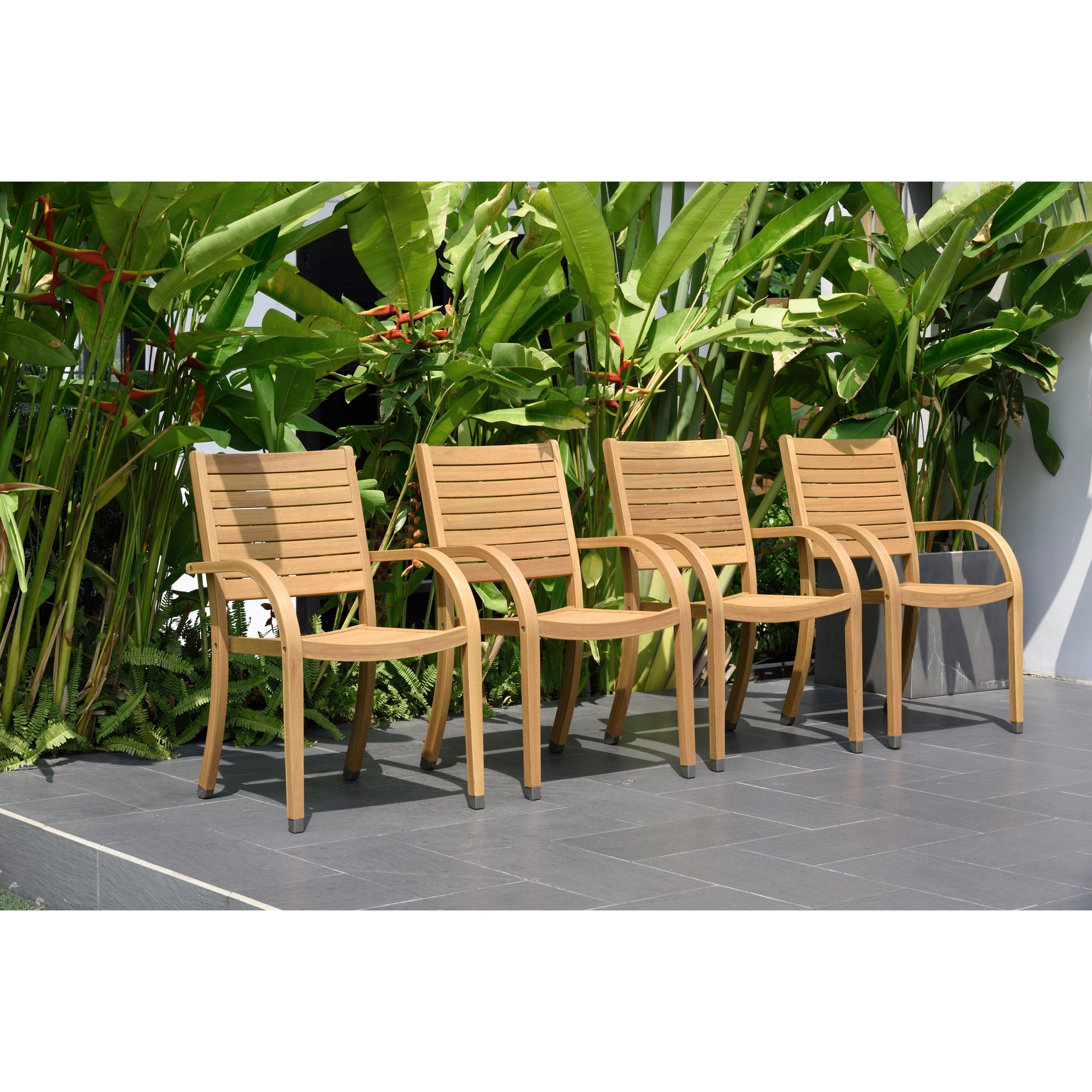 Ensemble de salle à manger d'extérieur Amazonia en bois FSC 7 pièces avec plateau tournant - 7 pièces - 7 pièces