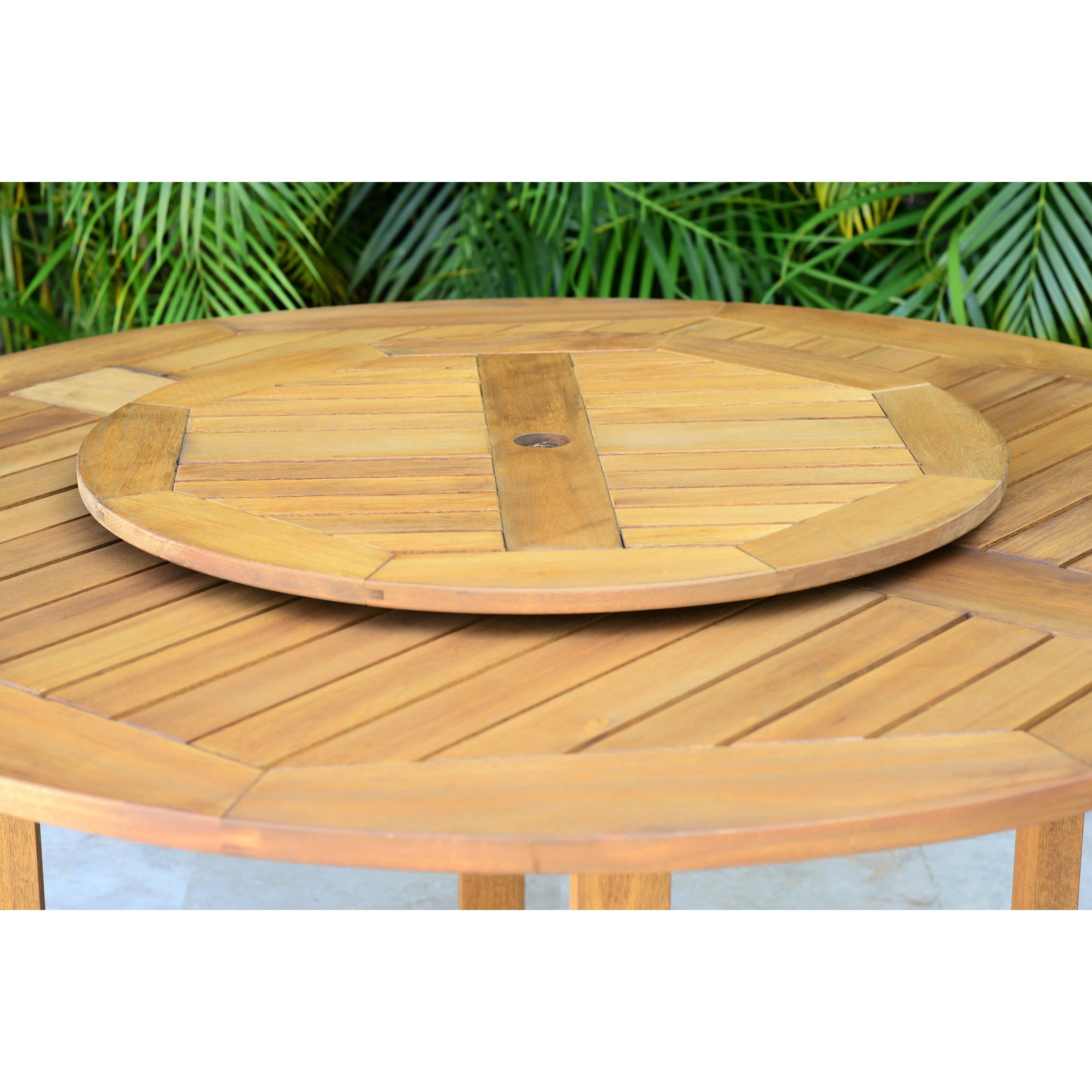 Ensemble de salle à manger d'extérieur Amazonia en bois FSC 7 pièces avec plateau tournant - 7 pièces - 7 pièces