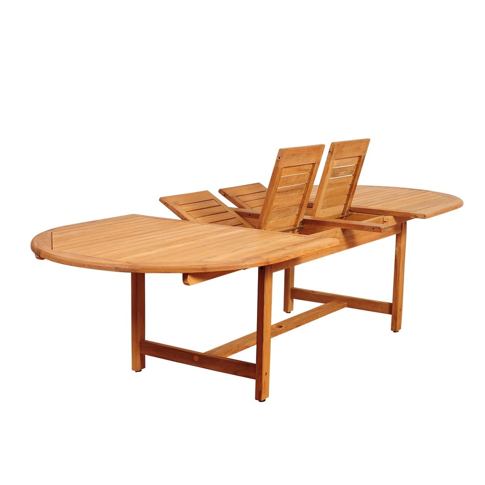 Ensemble de salle à manger d'extérieur extensible en teck Amazonia FSC - 9 pièces