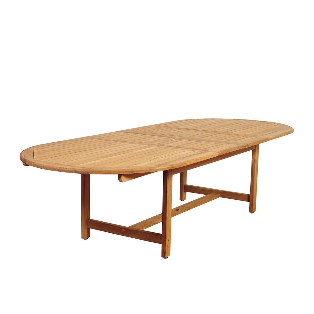 Ensemble de salle à manger d'extérieur extensible en teck Amazonia FSC - 9 pièces