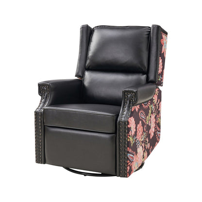 Fauteuil inclinable pivotant Amelia en cuir PU avec coutures florales par HULALA HOME