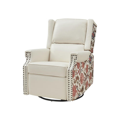 Fauteuil inclinable pivotant Amelia en cuir PU avec coutures florales par HULALA HOME