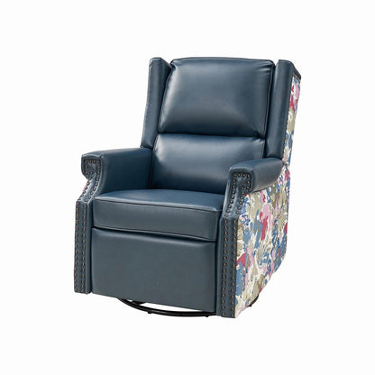 Fauteuil inclinable pivotant Amelia en cuir PU avec coutures florales par HULALA HOME