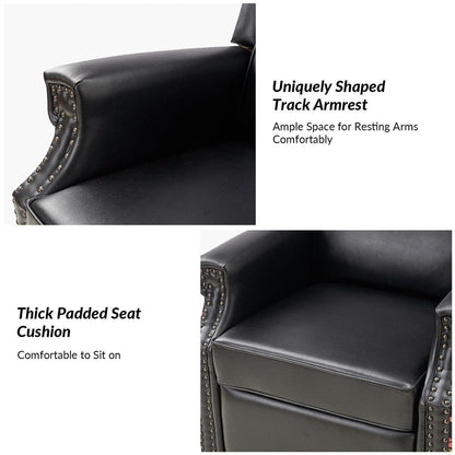 Fauteuil inclinable pivotant Amelia en cuir PU avec coutures florales par HULALA HOME