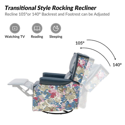 Fauteuil inclinable pivotant Amelia en cuir PU avec coutures florales par HULALA HOME