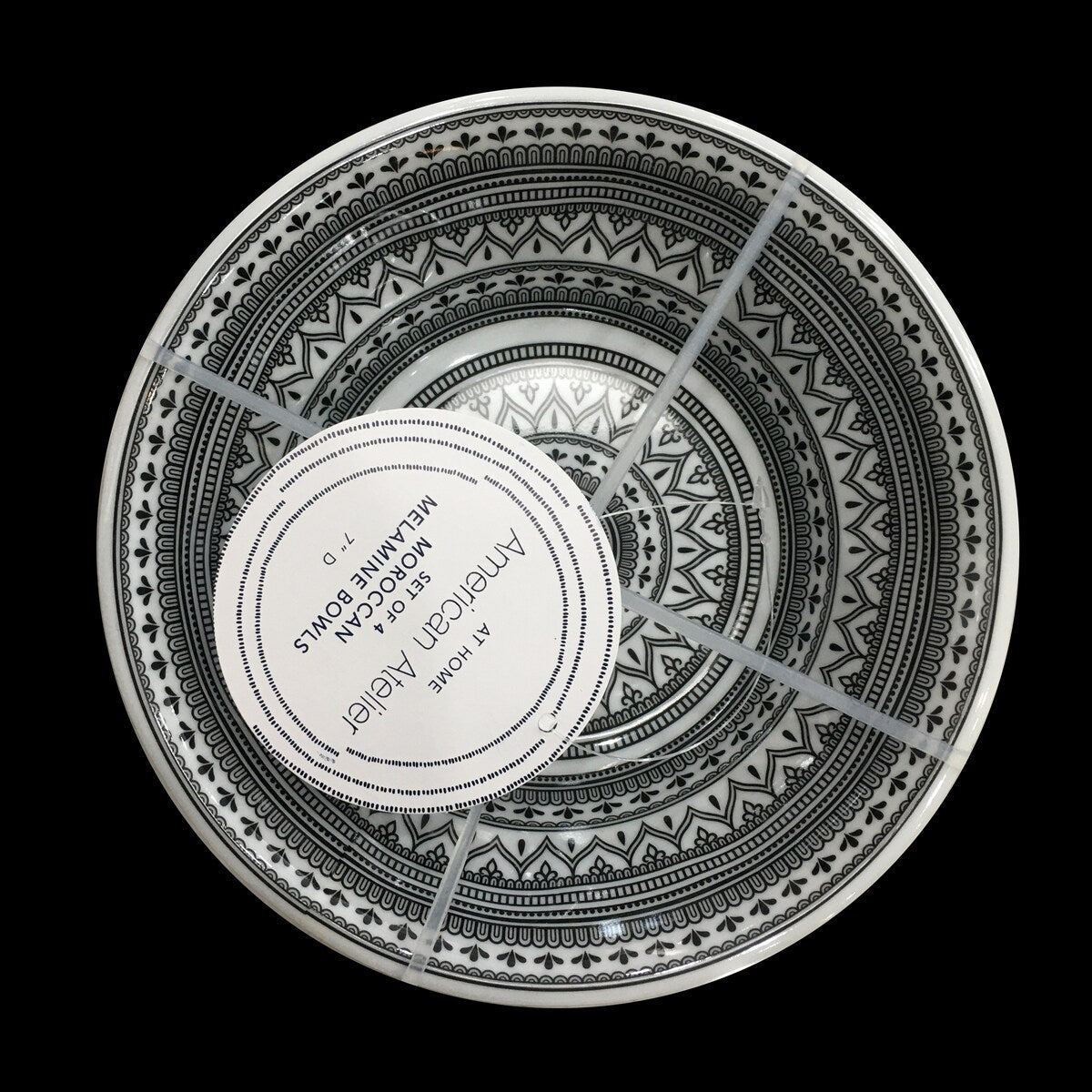 Ensemble de 4 bols à pâtes en mélamine American Atelier