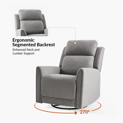 Fauteuil inclinable électrique pivotant et à bascule contemporain Amin avec appui-tête par HULALA HOME