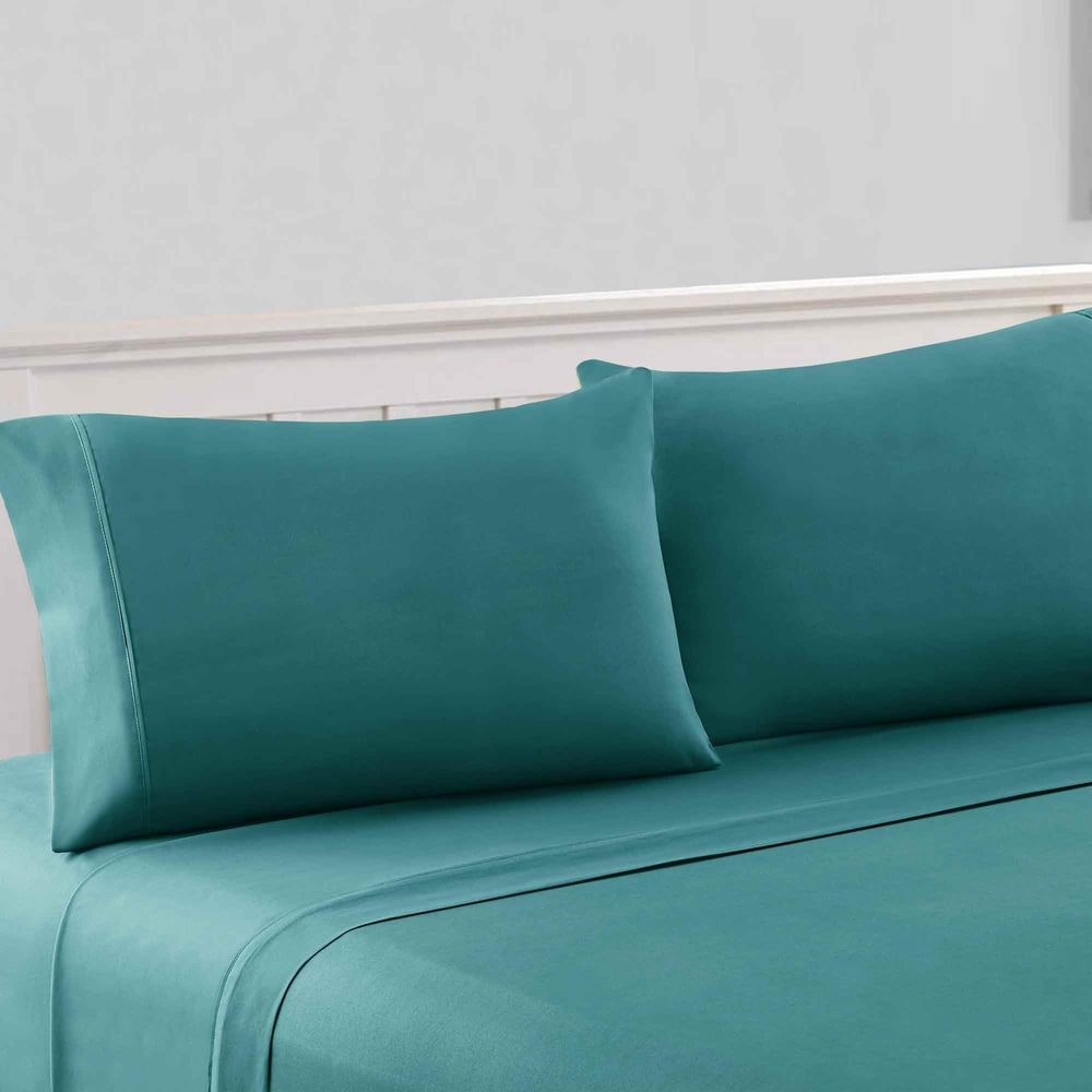Ensemble de draps en microfibre unie Modern Threads série 1800, 100 g/m², 4 pièces