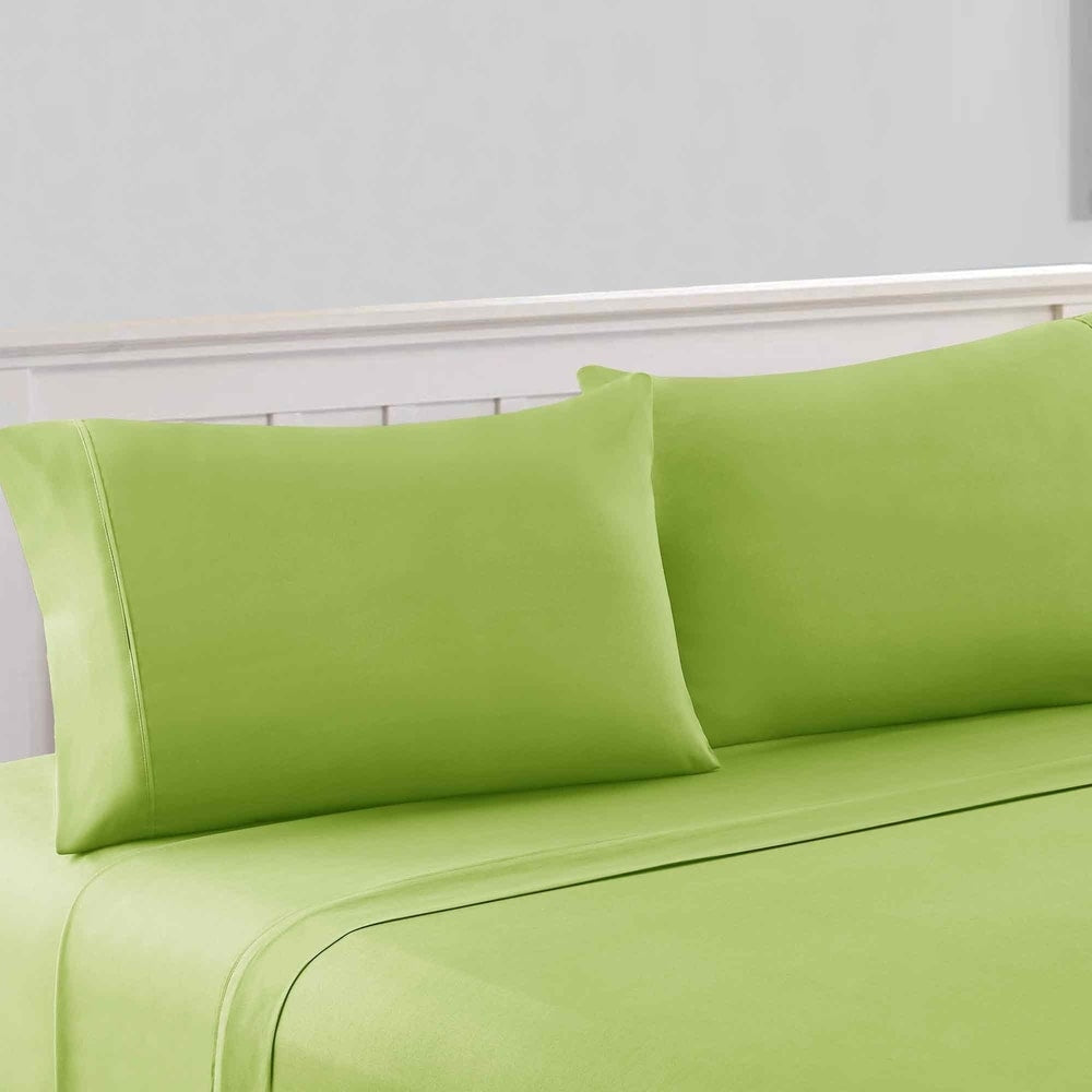 Ensemble de draps en microfibre unie Modern Threads série 1800, 100 g/m², 4 pièces