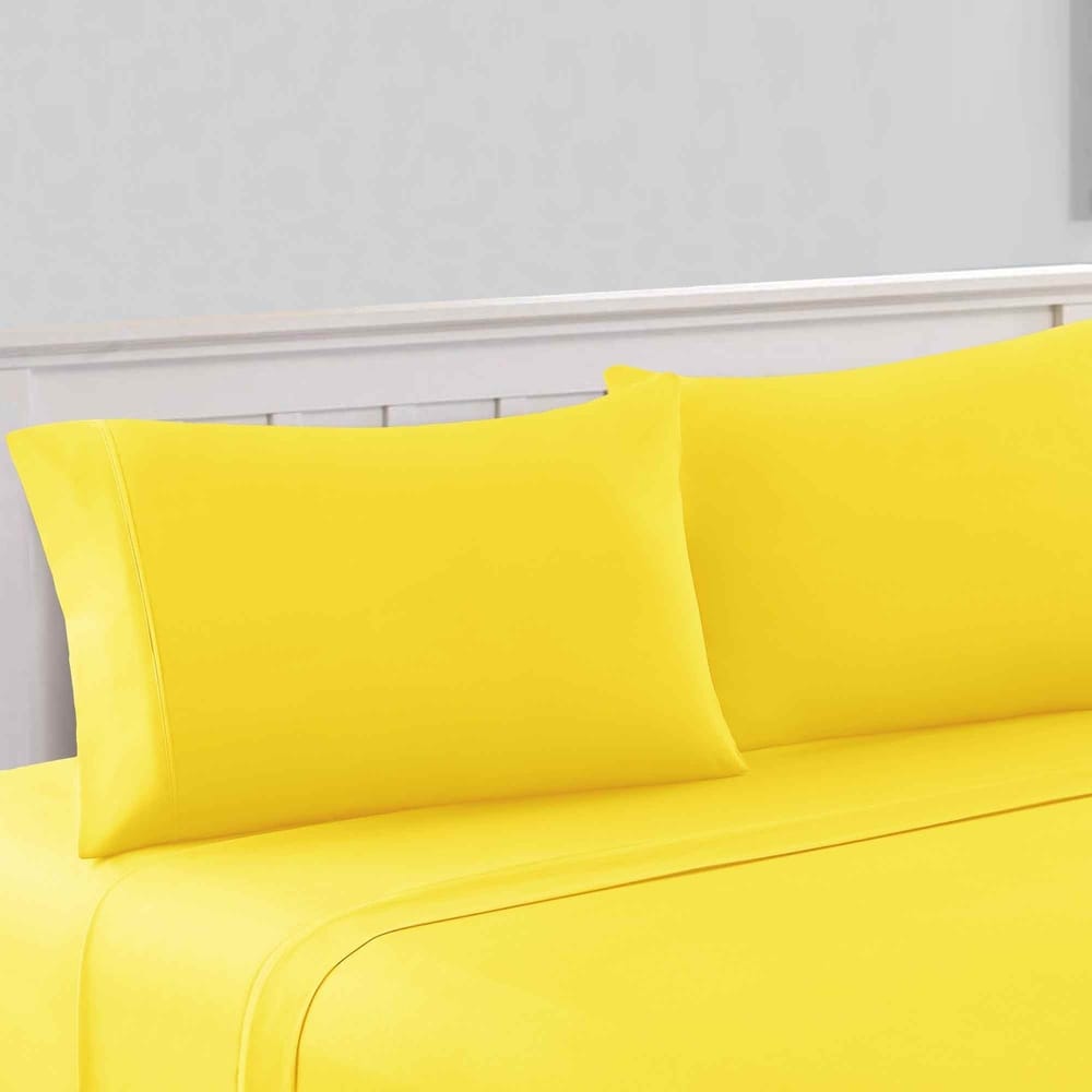 Ensemble de draps en microfibre unie Modern Threads série 1800, 100 g/m², 4 pièces