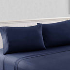 Ensemble de draps en microfibre unie Modern Threads série 1800, 100 g/m², 4 pièces