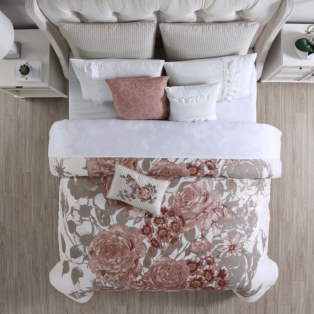 Ensemble de couette ornée de 8 pièces Modern Threads Country Garden