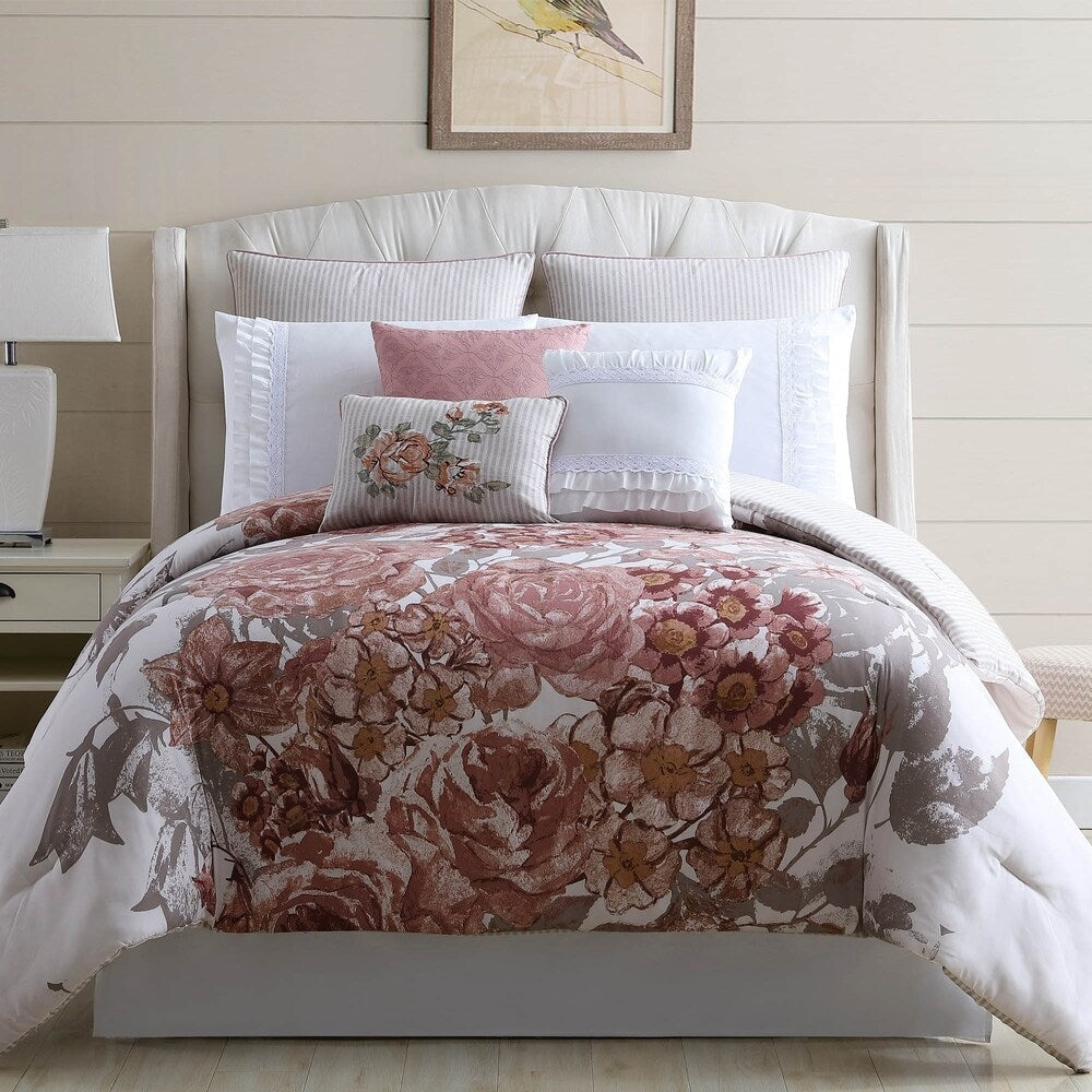 Ensemble de couette ornée de 8 pièces Modern Threads Country Garden