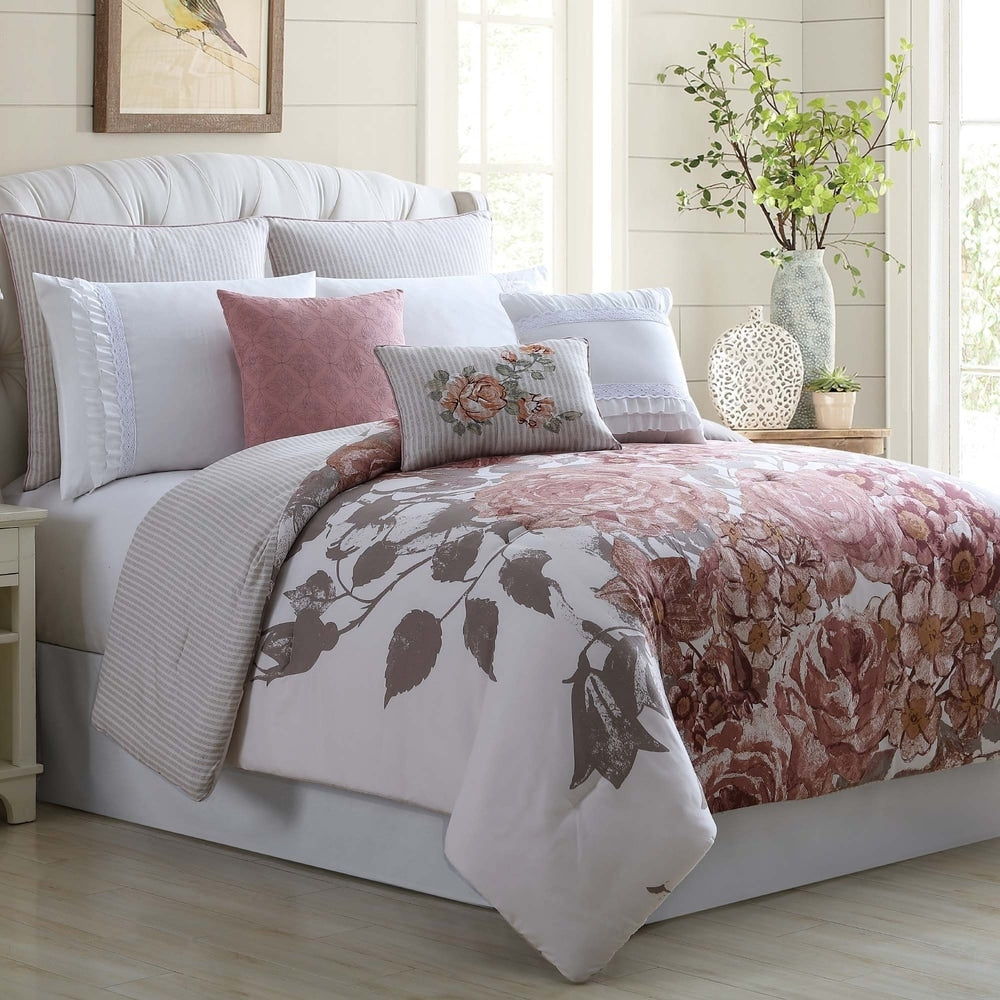 Ensemble de couette ornée de 8 pièces Modern Threads Country Garden