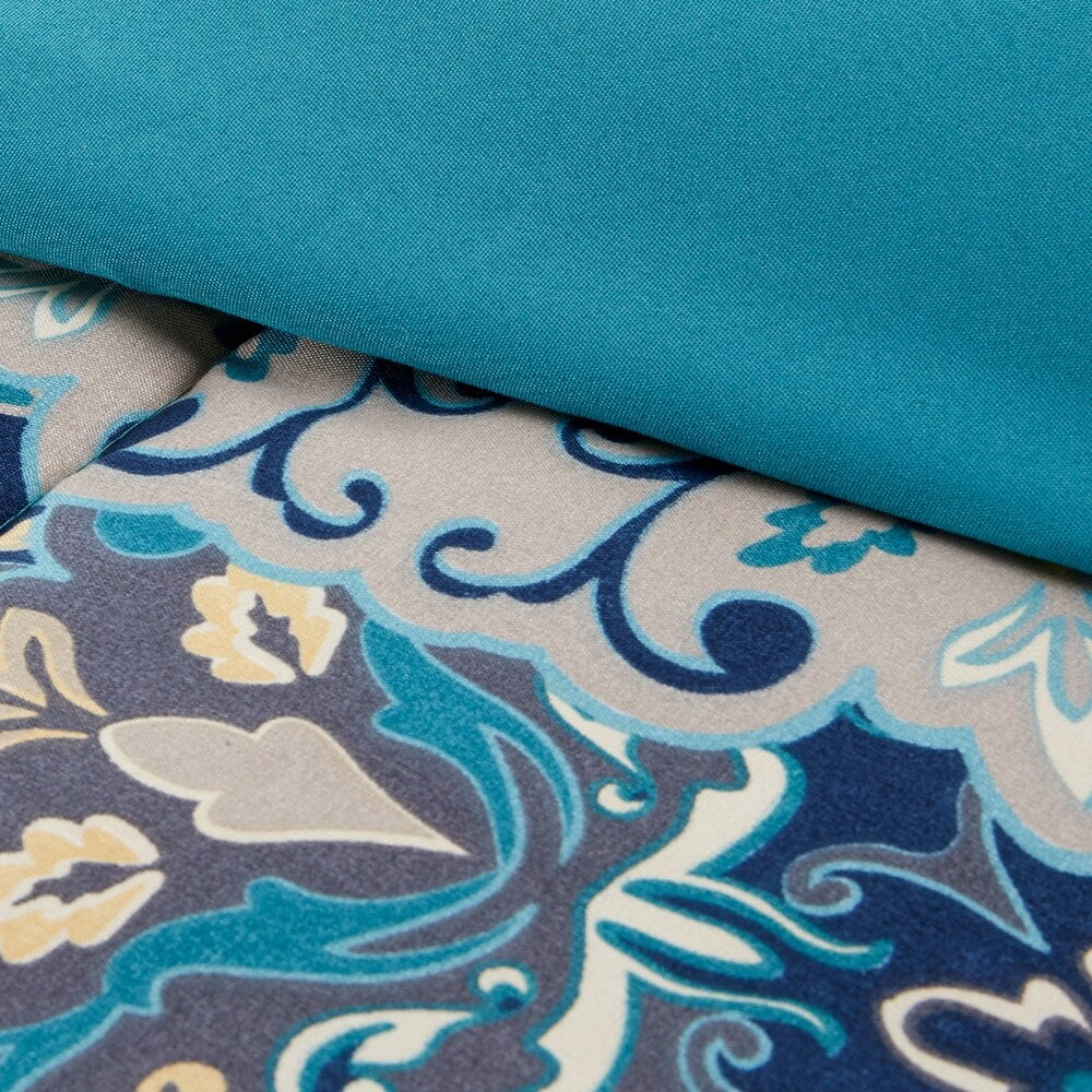 Parure de lit complète 8 pièces Modern Threads Granada avec couette réversible imprimée