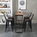 Tabourets de bar de ferme Andeworld, ensemble de 4 tabourets de bar à hauteur de comptoir - Ensemble de 4
