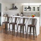 Tabourets de bar de ferme Andeworld, ensemble de 4 tabourets de bar à hauteur de comptoir - Ensemble de 4