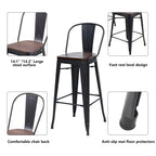 Tabourets de bar de ferme Andeworld, ensemble de 4 tabourets de bar à hauteur de comptoir - Ensemble de 4