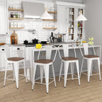 Tabourets de bar de ferme Andeworld, ensemble de 4 tabourets de bar à hauteur de comptoir - Ensemble de 4