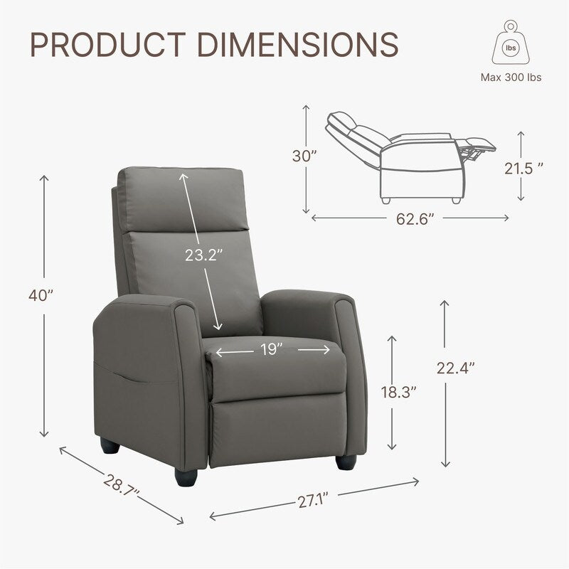 Fauteuil inclinable Andrea avec lumières LED et massage chauffant