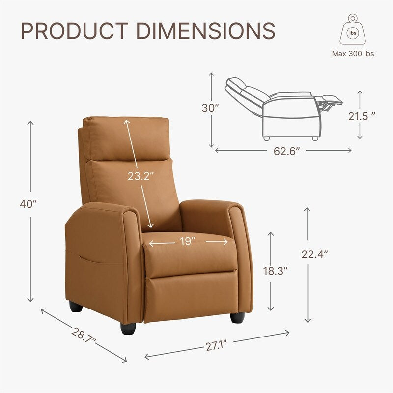 Fauteuil inclinable Andrea avec lumières LED et massage chauffant