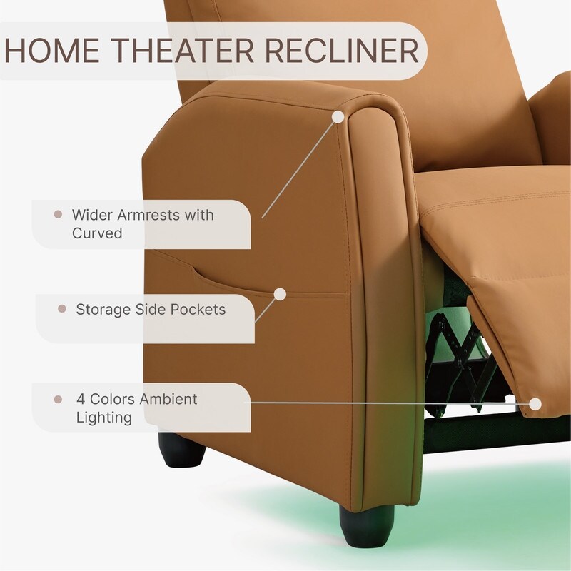 Fauteuil inclinable Andrea avec lumières LED et massage chauffant