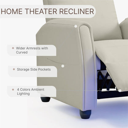 Fauteuil inclinable Andrea avec lumières LED et massage chauffant