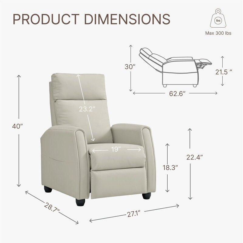 Fauteuil inclinable Andrea avec lumières LED et massage chauffant