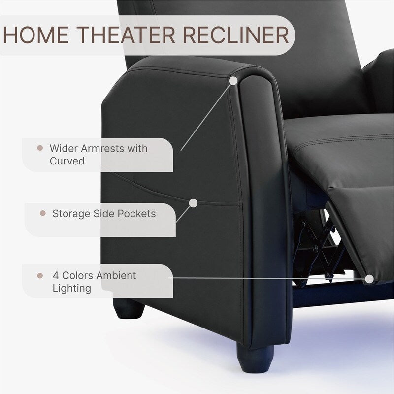 Fauteuil inclinable Andrea avec lumières LED et massage chauffant