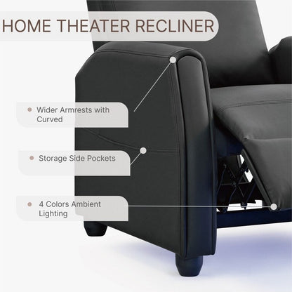 Fauteuil inclinable Andrea avec lumières LED et massage chauffant