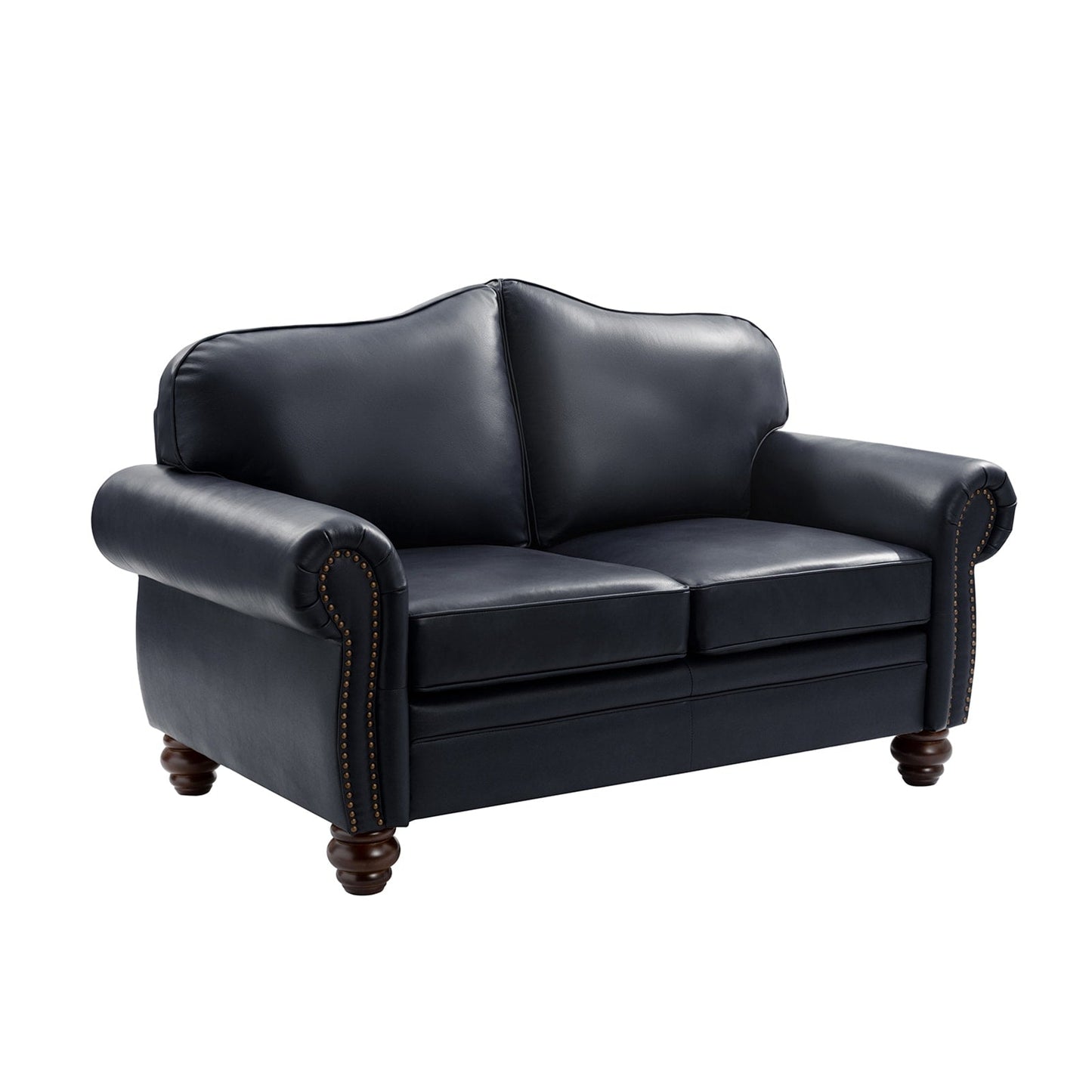 Canapé transitionnel Angel en cuir véritable avec dossier capitonné par HULALA HOME