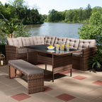 Ensemble de patio extérieur moderne et contemporain Angela 4 pièces