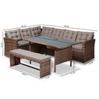 Ensemble de patio extérieur moderne et contemporain Angela 4 pièces