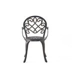 Christopher Knight Home Angeles Ensemble de bistrot d'extérieur en aluminium moulé avec seau à glace intégré