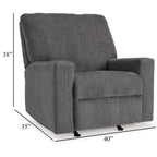 Fauteuil inclinable à bascule manuel Anise, tirette, polyester gris étain