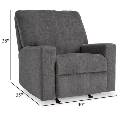 Fauteuil inclinable à bascule manuel Anise, tirette, polyester gris étain