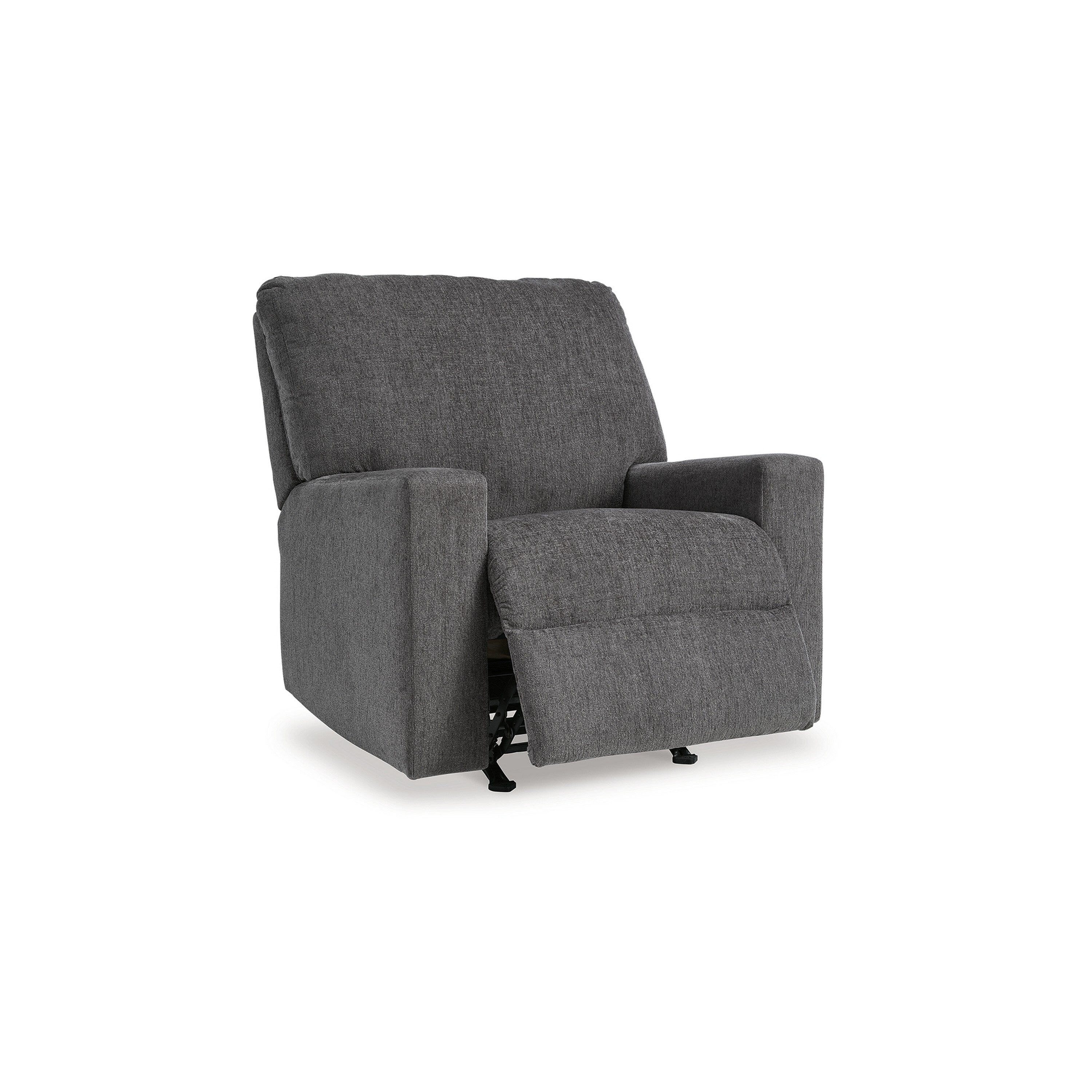Fauteuil inclinable à bascule manuel Anise, tirette, polyester gris étain