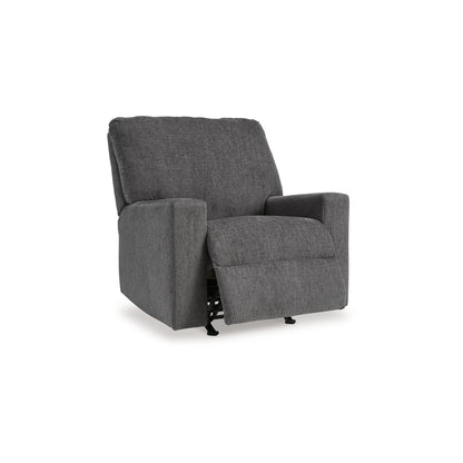 Fauteuil inclinable à bascule manuel Anise, tirette, polyester gris étain