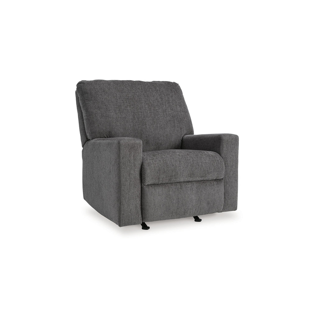 Fauteuil inclinable à bascule manuel Anise, tirette, polyester gris étain