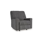 Fauteuil inclinable à bascule manuel Anise, tirette, polyester gris étain