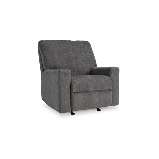 Fauteuil inclinable à bascule manuel Anise, tirette, polyester gris étain