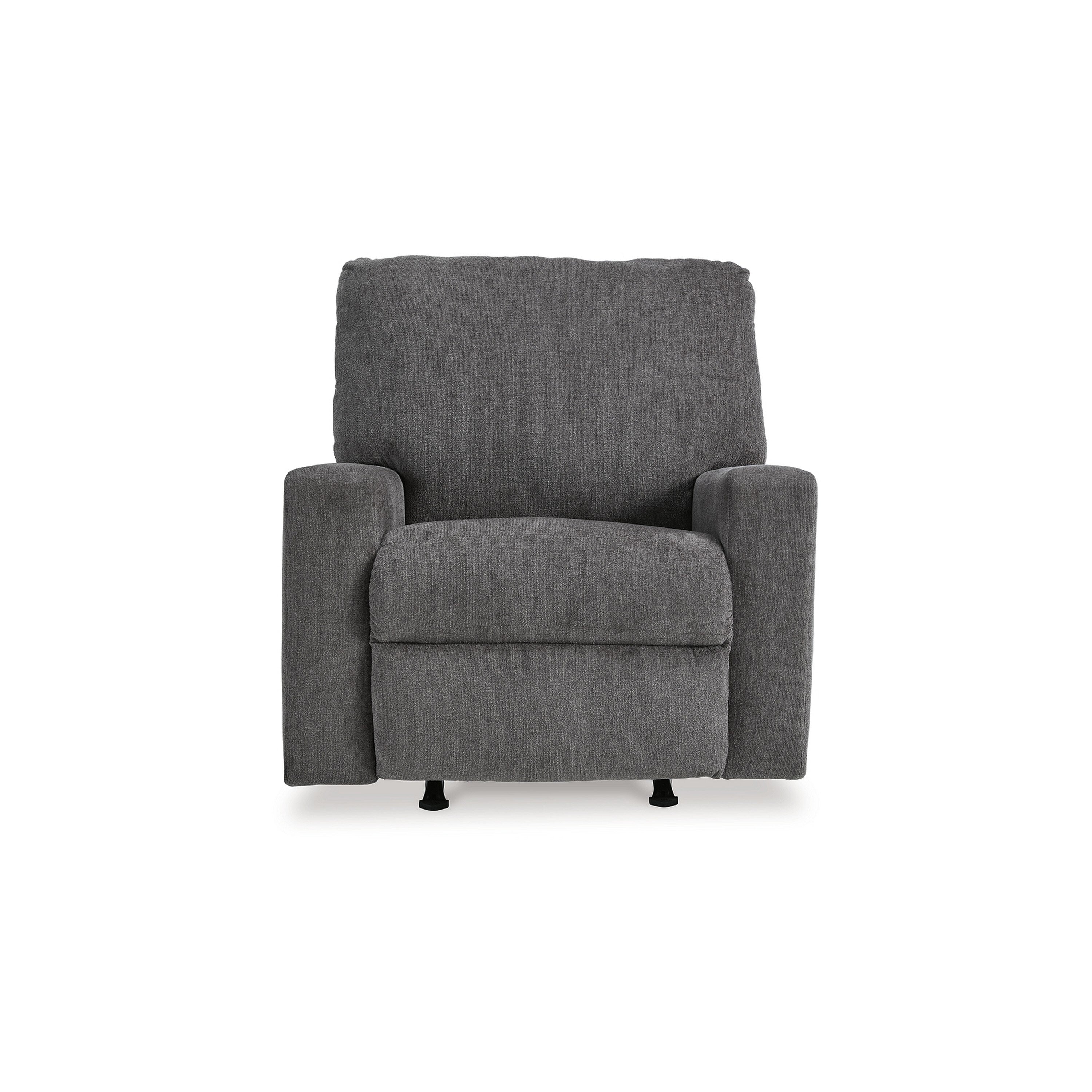 Fauteuil inclinable à bascule manuel Anise, tirette, polyester gris étain