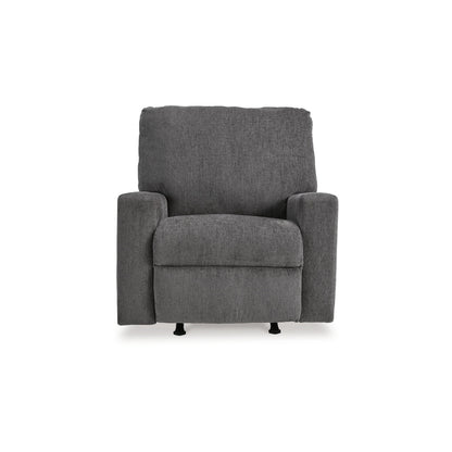 Fauteuil inclinable à bascule manuel Anise, tirette, polyester gris étain
