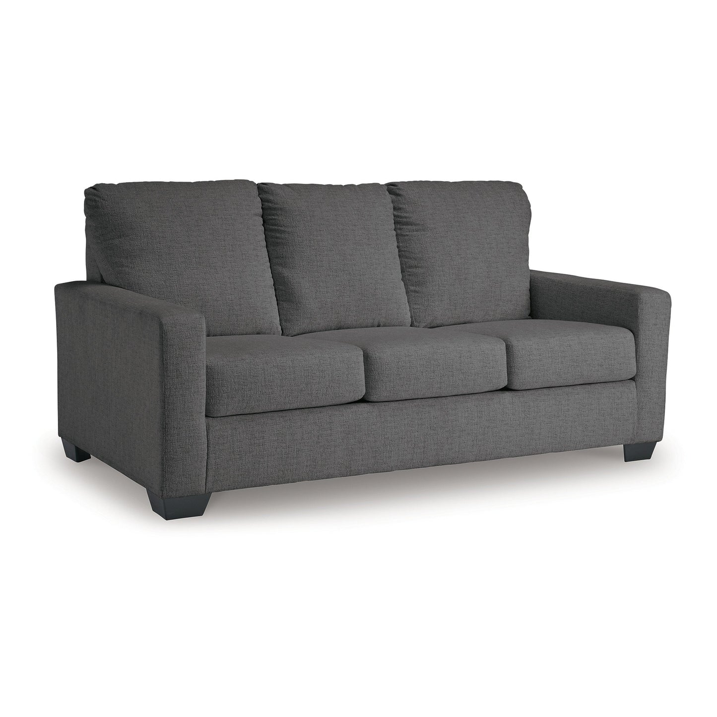 Canapé-lit Anise avec lit gigogne double, polyester gris étain