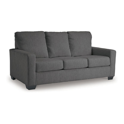 Canapé-lit Anise avec lit gigogne double, polyester gris étain