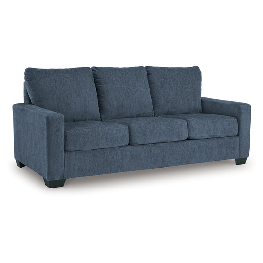Canapé-lit Anise avec lit gigogne Queen Size, polyester bleu marine