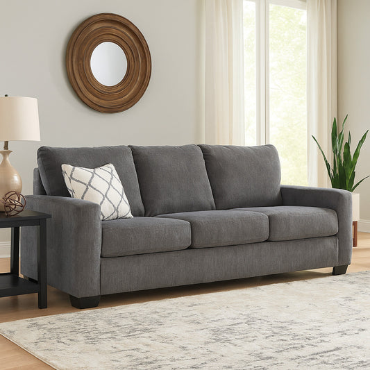 Canapé-lit Anise avec lit gigogne Queen Size, polyester gris étain
