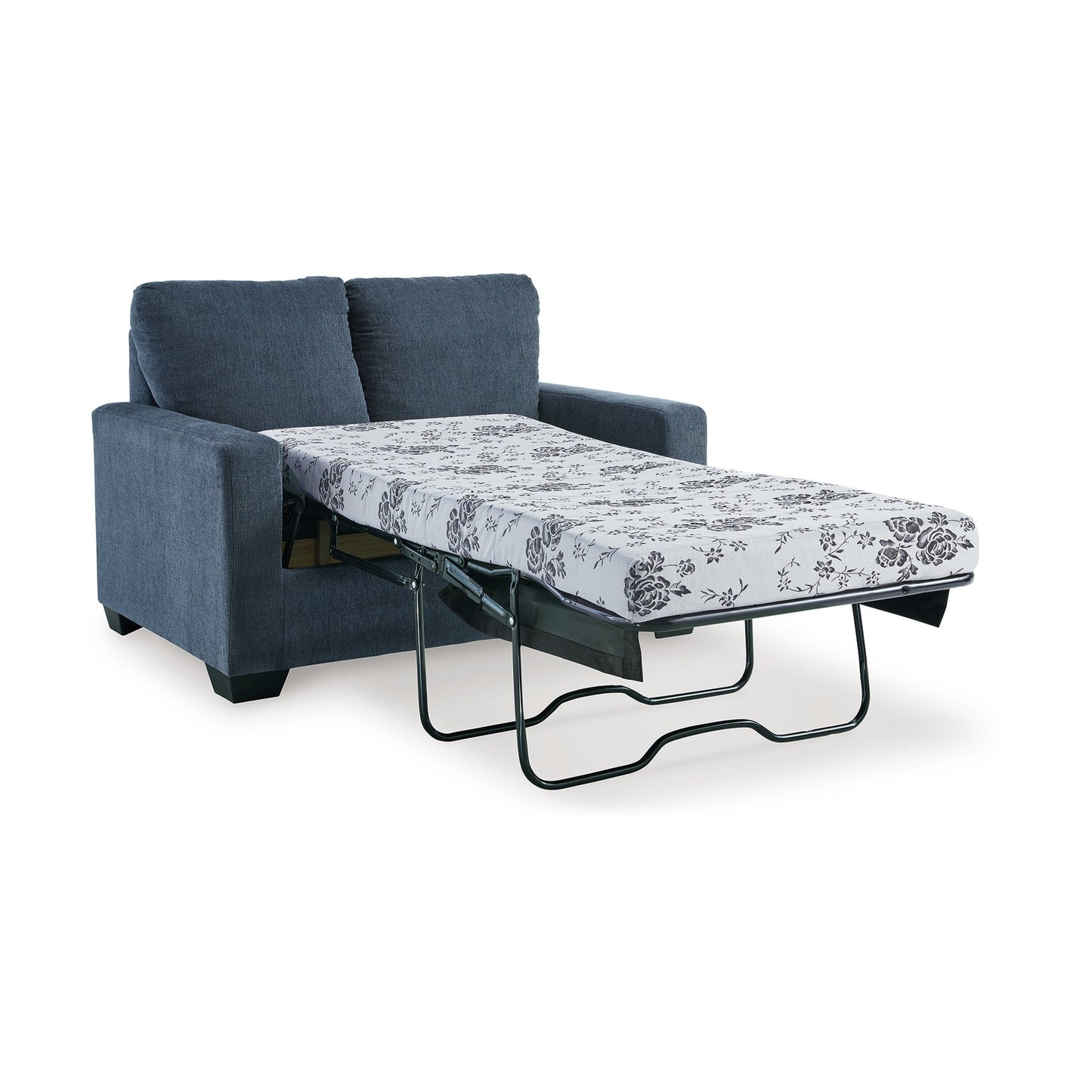Canapé-lit Anise avec lit gigogne simple, polyester bleu marine